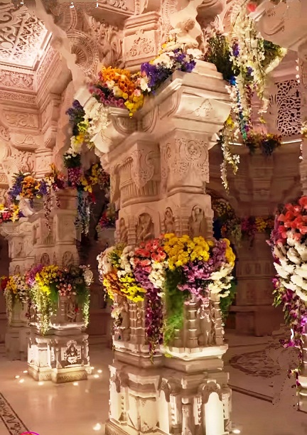 Ayodhya ram mandir flower decoration